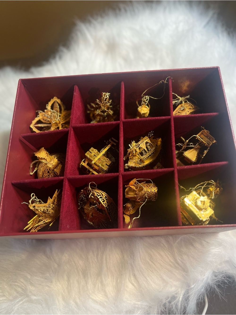 2001 Danbury Mint 23kt Plated Gold Ornaments.